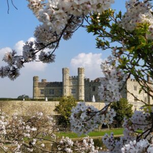 Leeds Castle in the Spring. Journalists will often work on seasonal features, so having shots of your venue in different seasons makes it easier to chose your photo over another venue. Destination marketing 101.